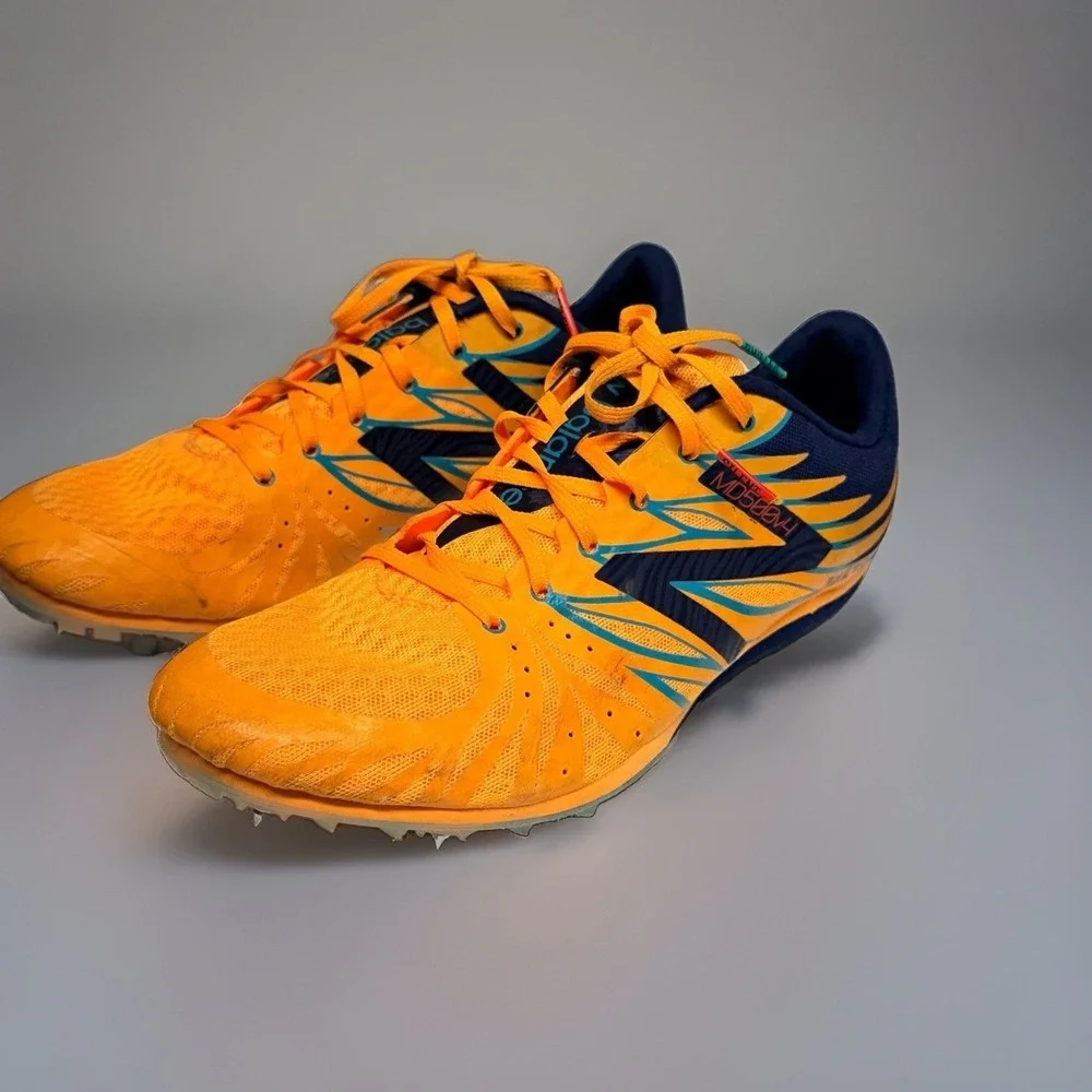 New Balance MD500v4 Track & Field Sprint Spikes Orange Navy Men's Size 9.5